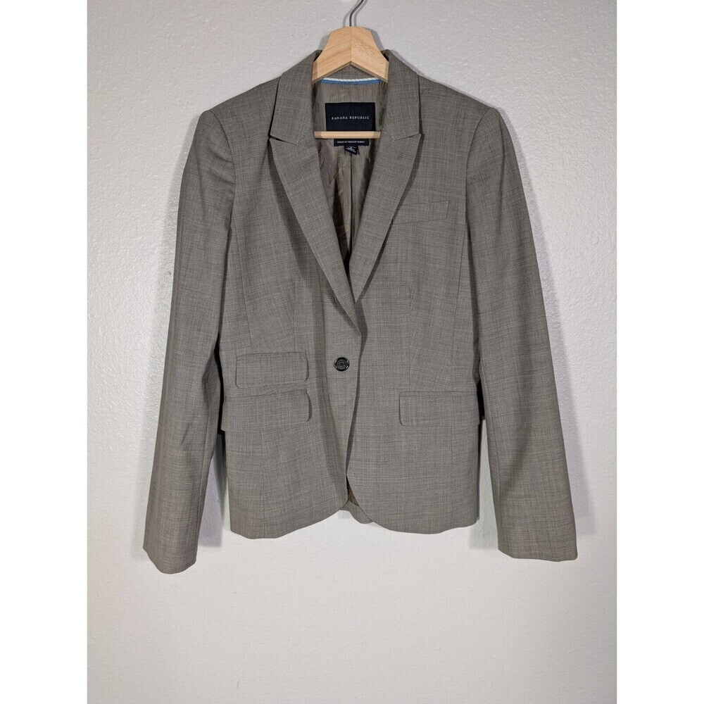 Banana Republic Women’s Blazer Jacket Wool Stretch Collared Lined Size 8 N93